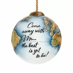 Inner Beauty Travel Globe Glass Ornament