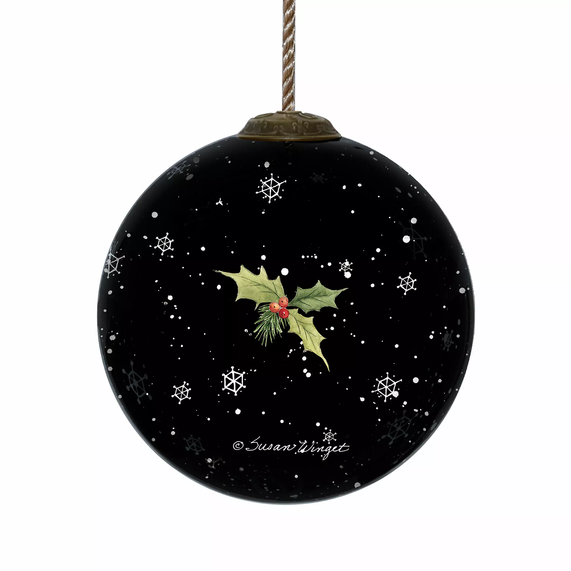 Inner Beauty Cat Christmas Round Glass Ornament - Image 2