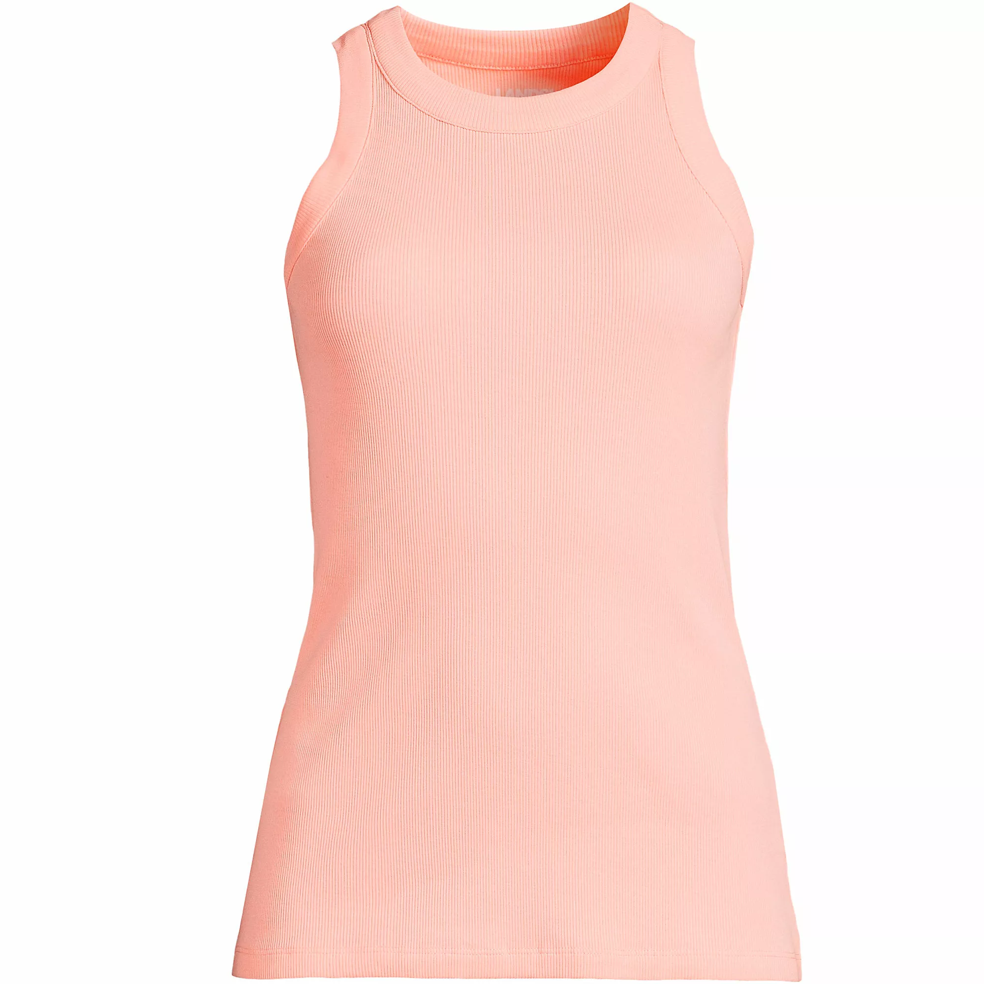 Lands' End Women's Plus Size 2x2 Rib Crew Neck Tank Top - Image 5