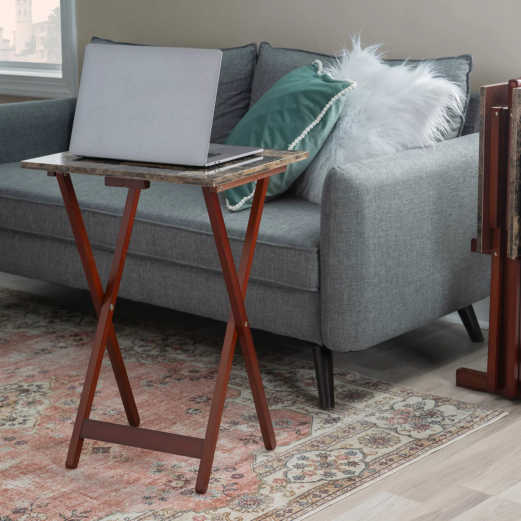 Linon Home Gourley Foldable TV Tray Table Set - Image 5