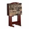 Linon Home Gourley Foldable TV Tray Table Set