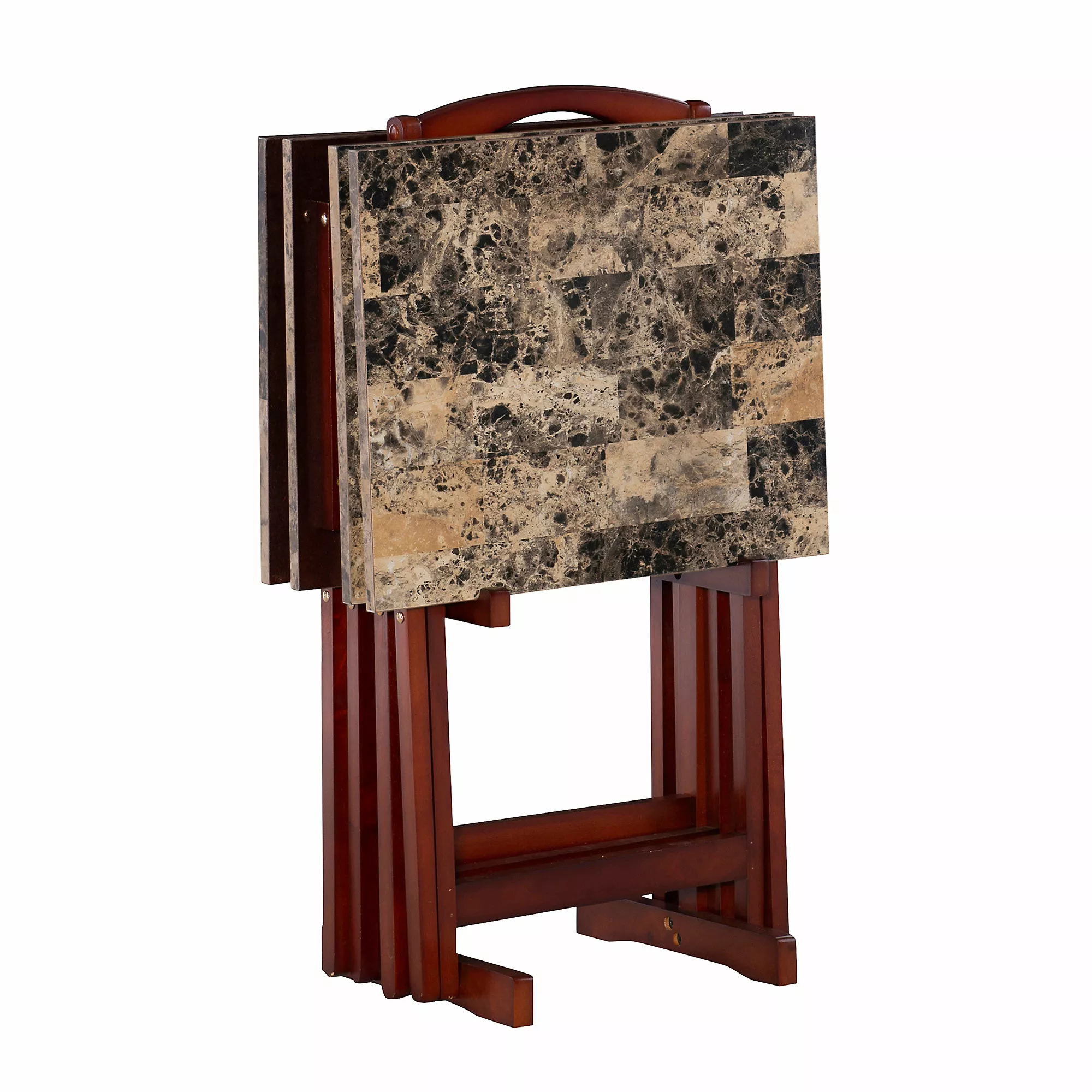 Linon Home Gourley Foldable TV Tray Table Set