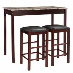 Linon Home Nystrom Espresso 3 Piece Counter Set With Stools