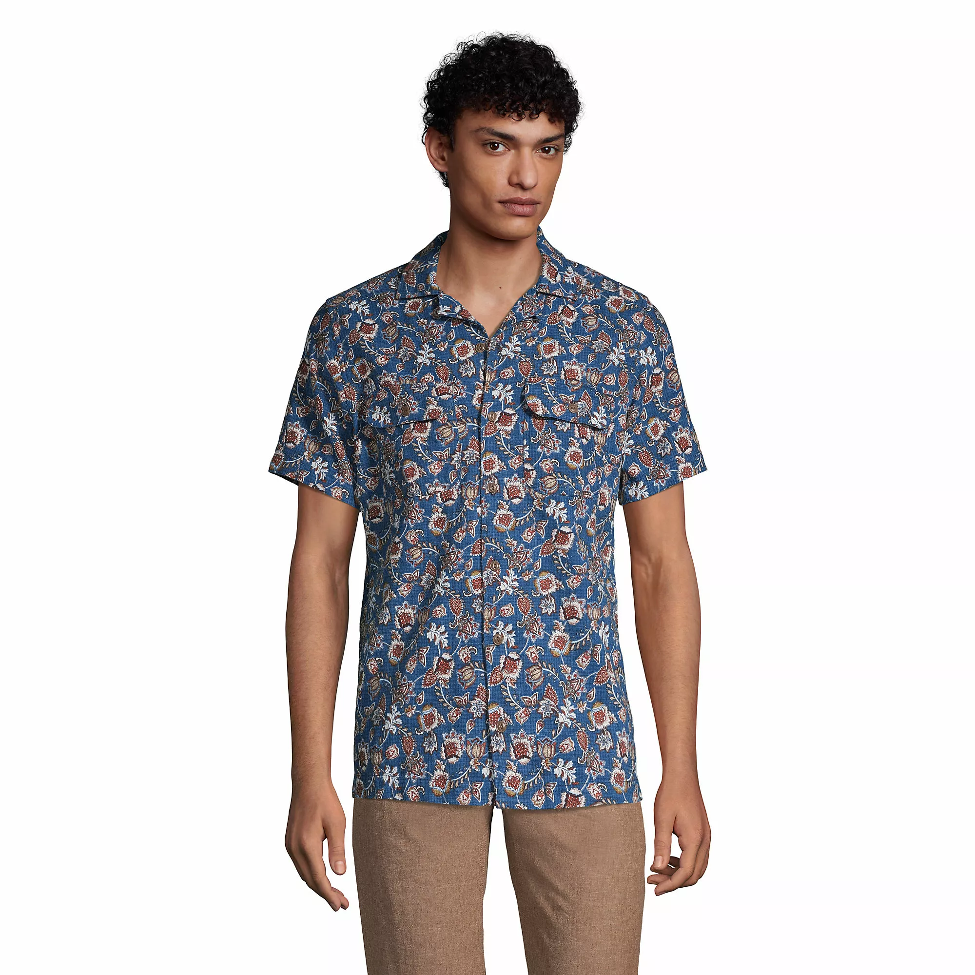 Lands' End Men's Linen Vacation Shirt