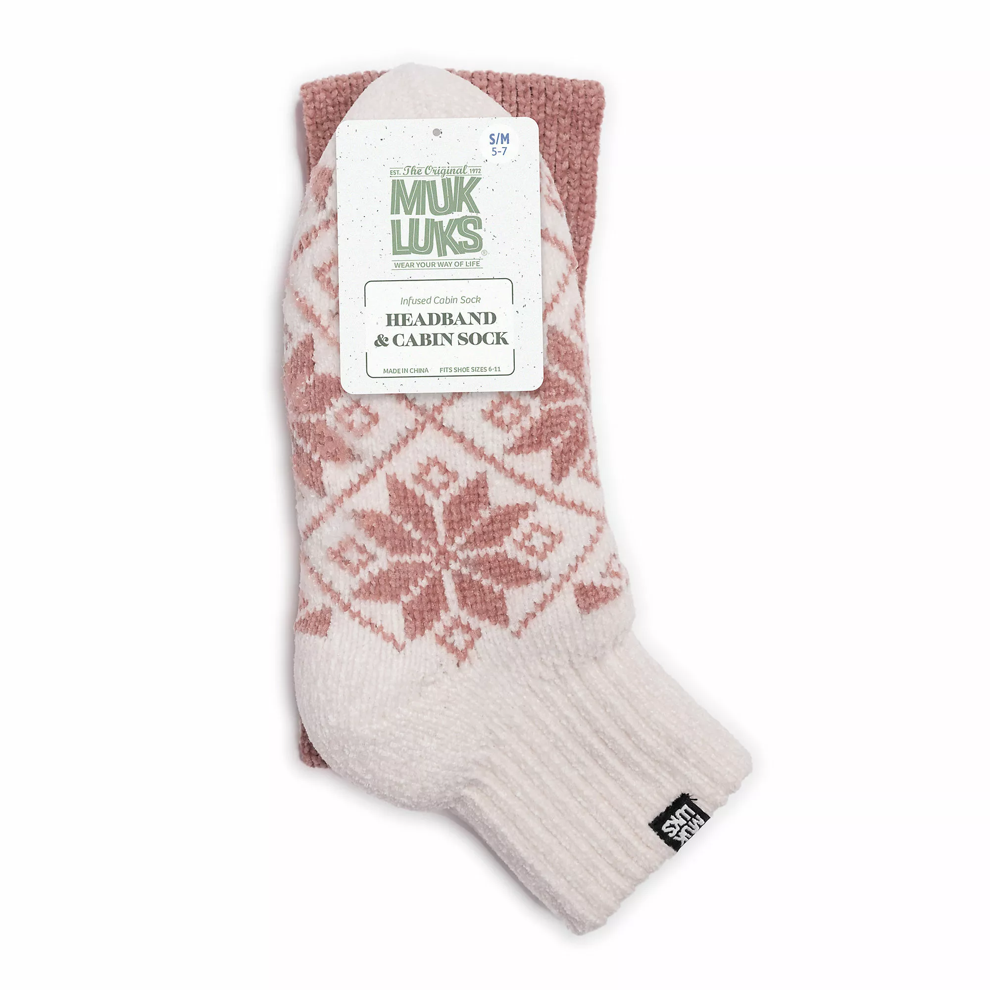 Muk Luks Women's Chenille Sock And Winter Headband Set - Image 5