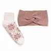 Muk Luks Women's Chenille Sock And Winter Headband Set