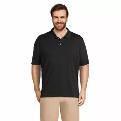 Lands' End Mens Big And Tall Short Sleeve Solid Active Polo Shirt