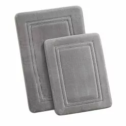 Truly Calm HeiQ AntiMicrobial Memory Foam Bath Rugs- Set Of 2