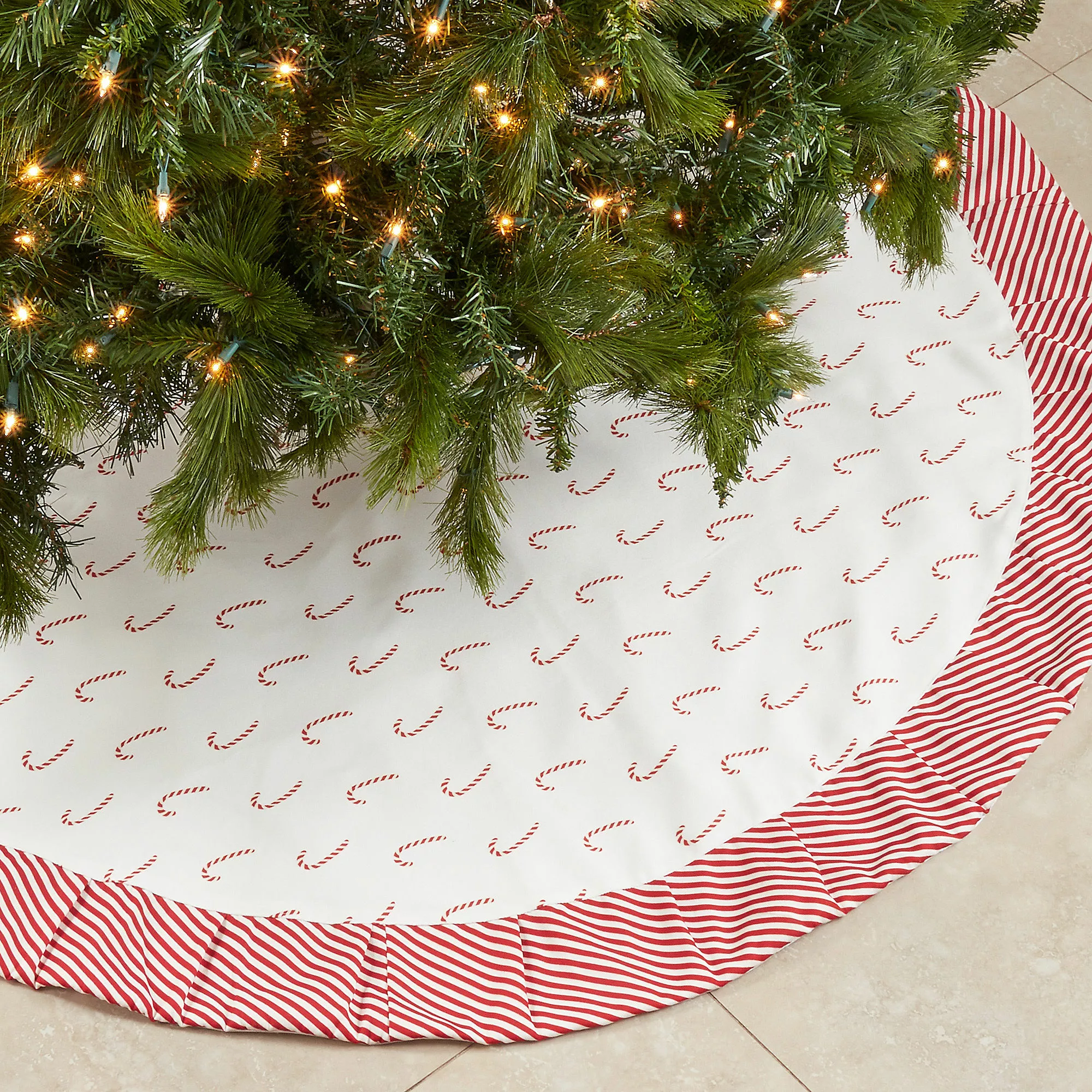 Saro Lifestyle Candy Cane 56 Inch Christmas Tree Skirt - Image 3