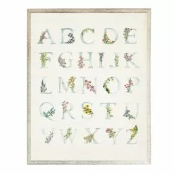 Antique Curiosities Floral Alphabet Small Framed Wall Art