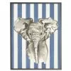 Antique Curiosities Baby Elephant With Stripes Small Framed Wall Art