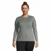 Lands' End Women's Plus Size Cotton Modal Long Sleeved Scallop Detail Pullover Sweater