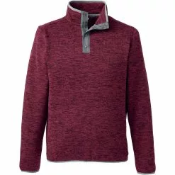 Lands' End Unisex Big Sweater Fleece Snapneck Pullover