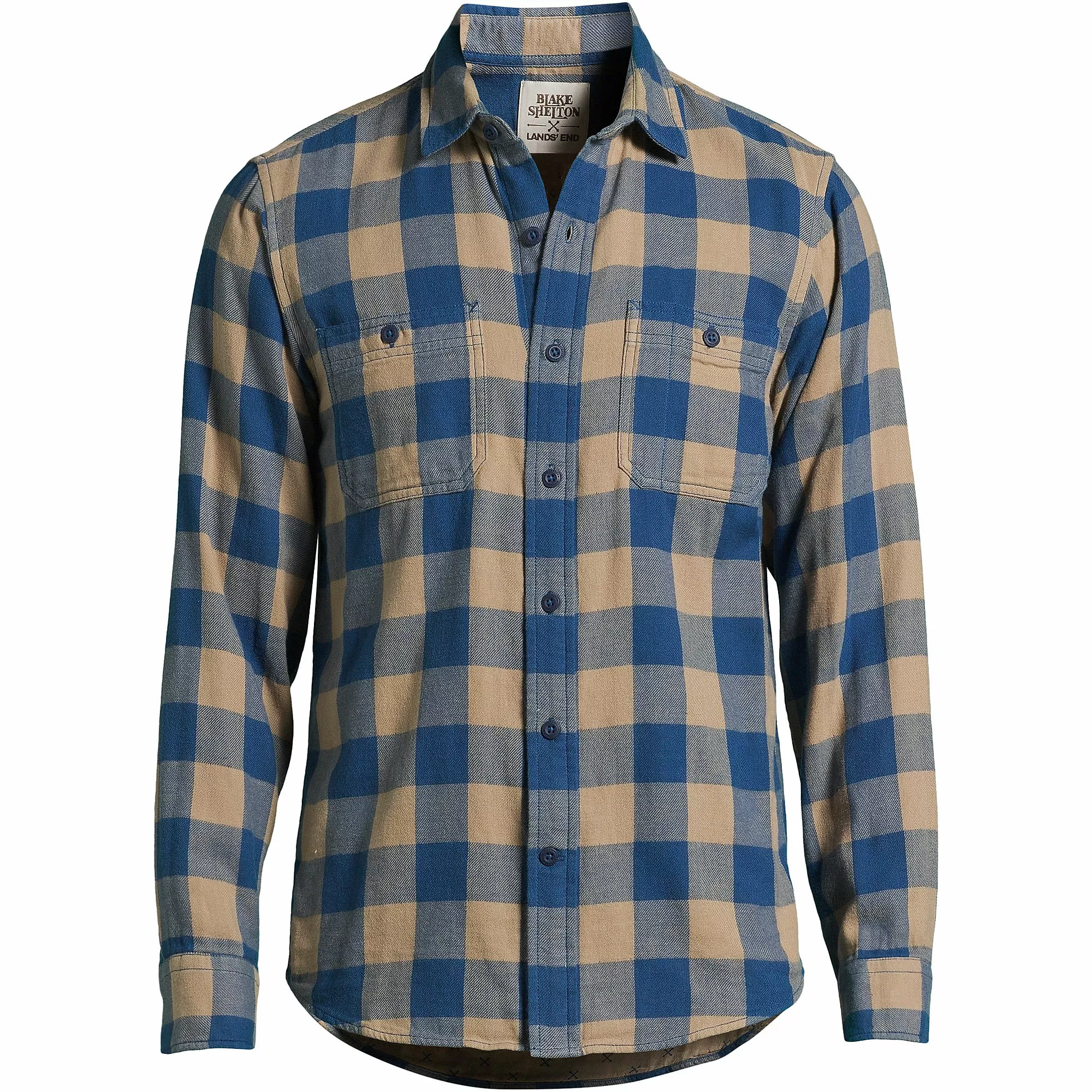 Blake Shelton X Lands' End Men's Big And Tall Traditional Fit Double Cloth Work Shirt - Image 2