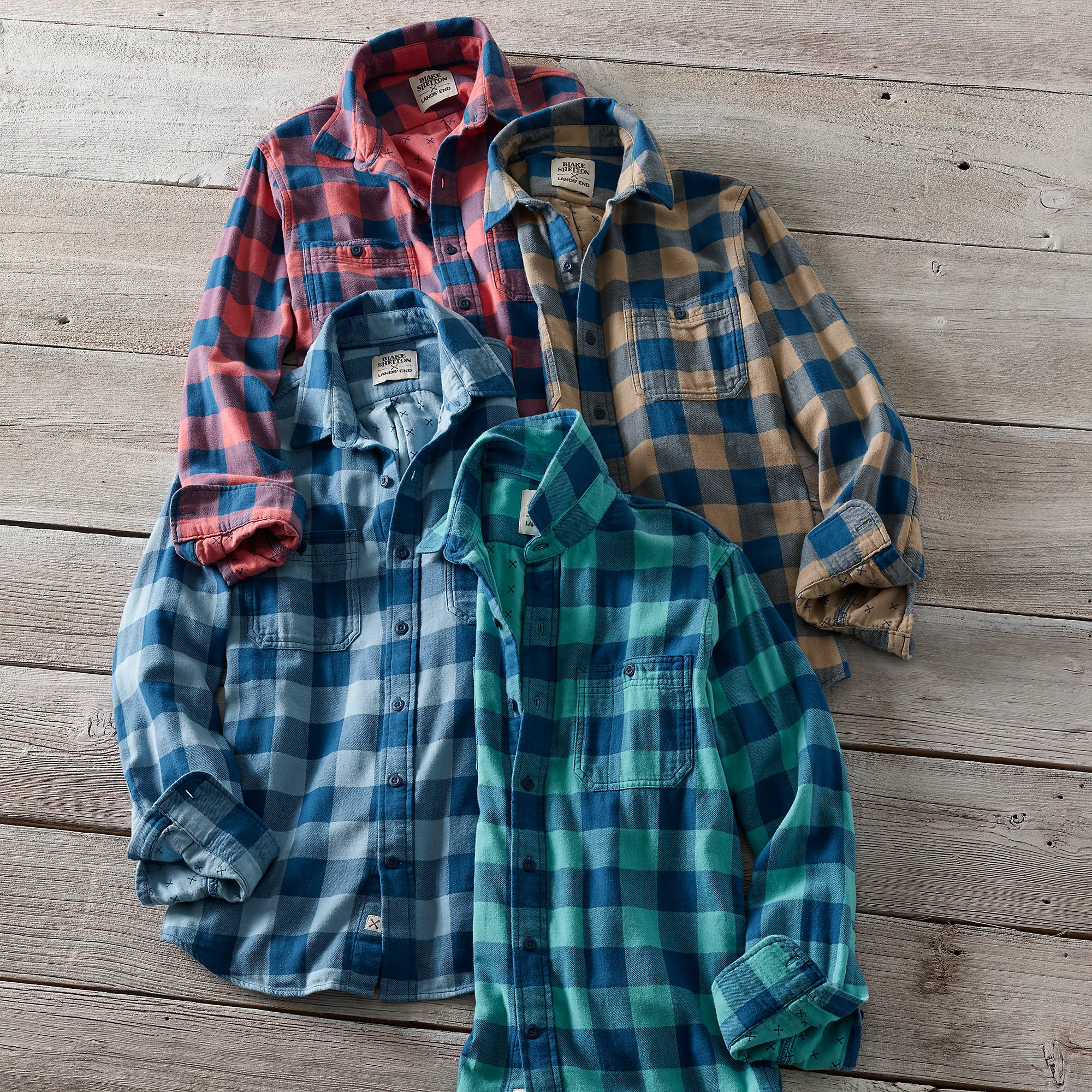 Blake Shelton X Lands' End Men's Big And Tall Traditional Fit Double Cloth Work Shirt - Image 3