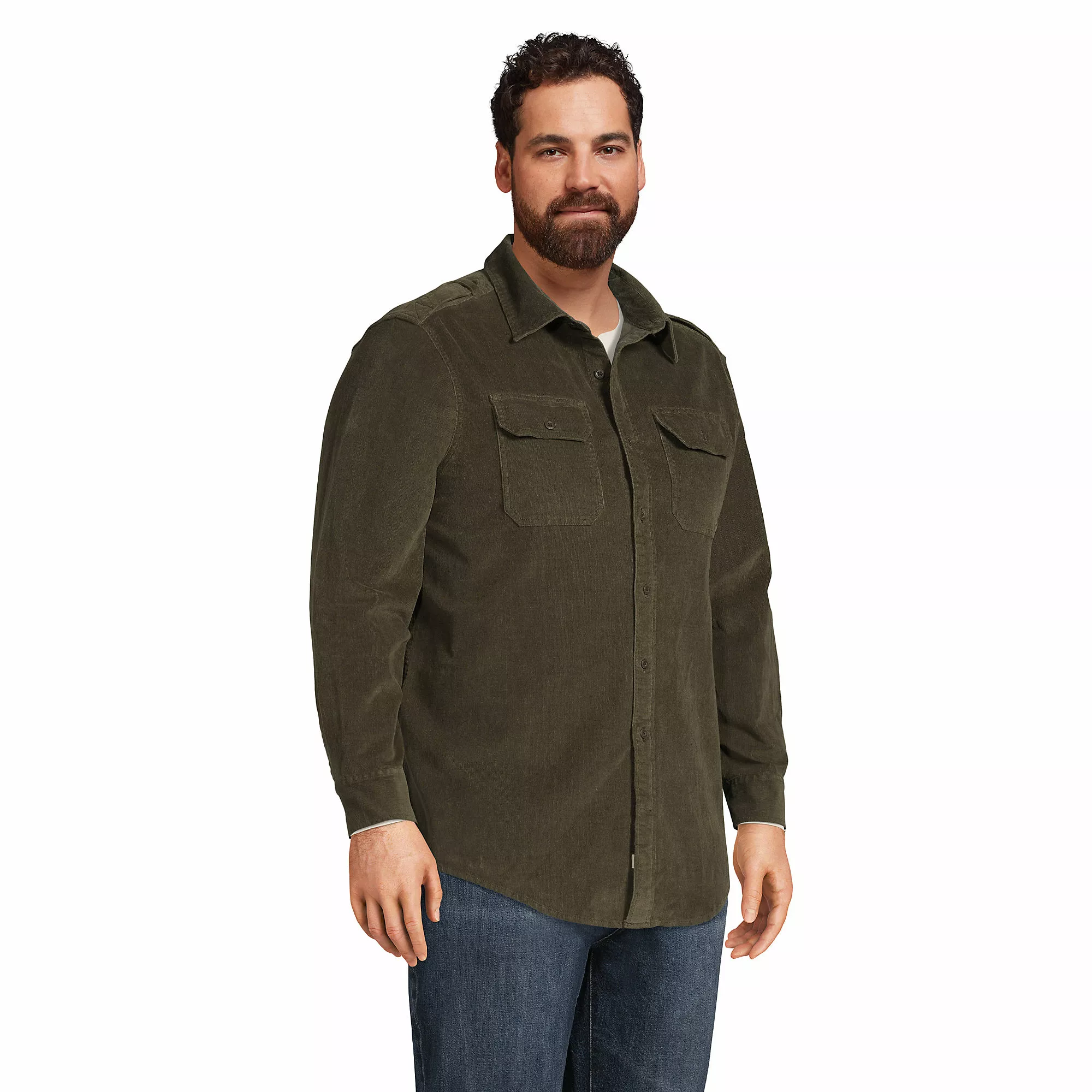 Blake Shelton X Lands' End Men's Big And Tall Corduroy Work Shirt - Image 5