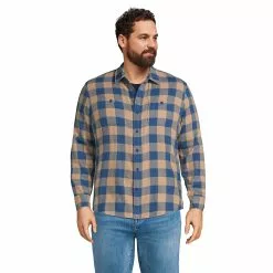 Blake Shelton X Lands' End Men's Big And Tall Traditional Fit Double Cloth Work Shirt