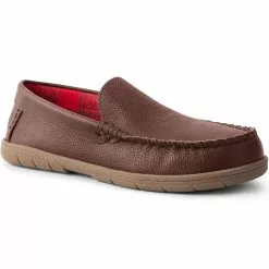 Blake Shelton X Lands' End Men's Suede Leather Flannel Lined Moccasin Slippers