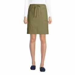 Lands' End Women's High Rise Elastic Waist Pull On Soft Cotton Blend Skort