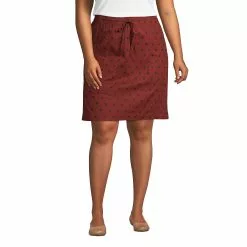 Lands' End Women's Plus Size High Rise Elastic Waist Pull On Soft Cotton Blend Skort