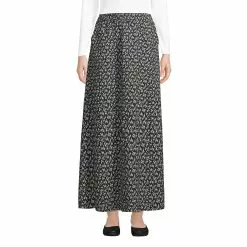Lands' End Women's High Rise Pull On Relaxed Maxi Skirt
