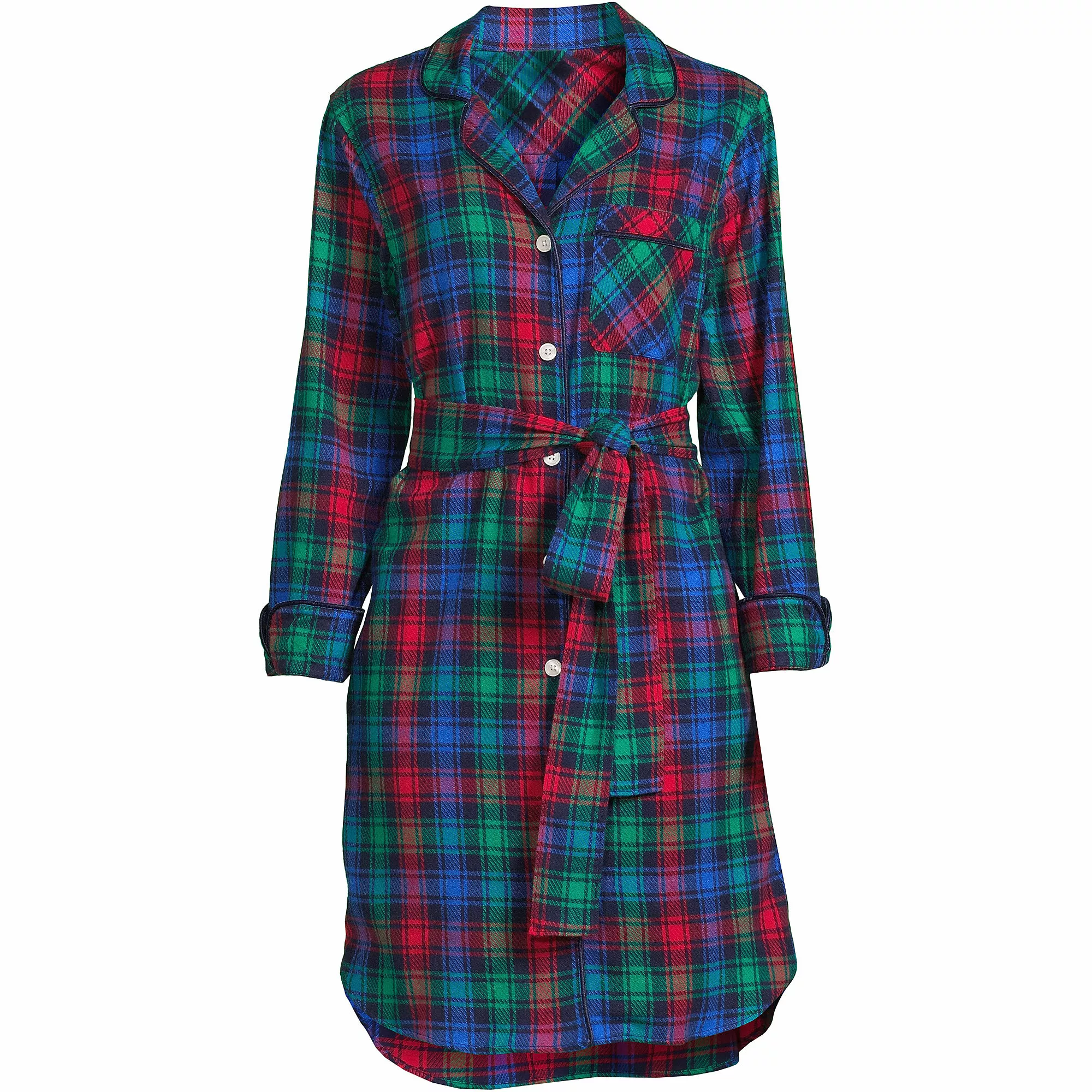 Lands' End Women's 3/4 Sleeve Flannel Sleepshirt Nightgown - Image 6