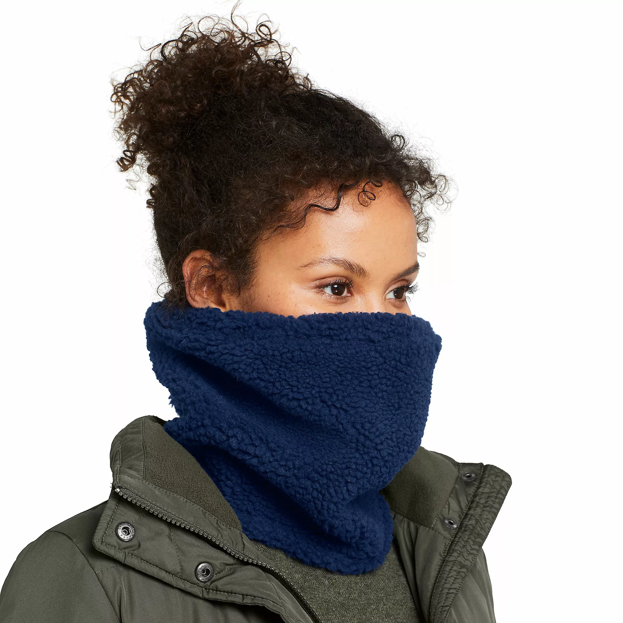 Lands' End Women's Cozy Sherpa Fleece Winter Gaiter - Image 3