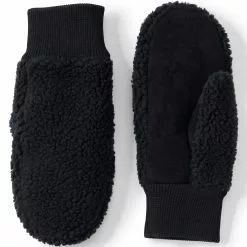 Lands' End Women's Cozy Sherpa Fleece Winter Mittens