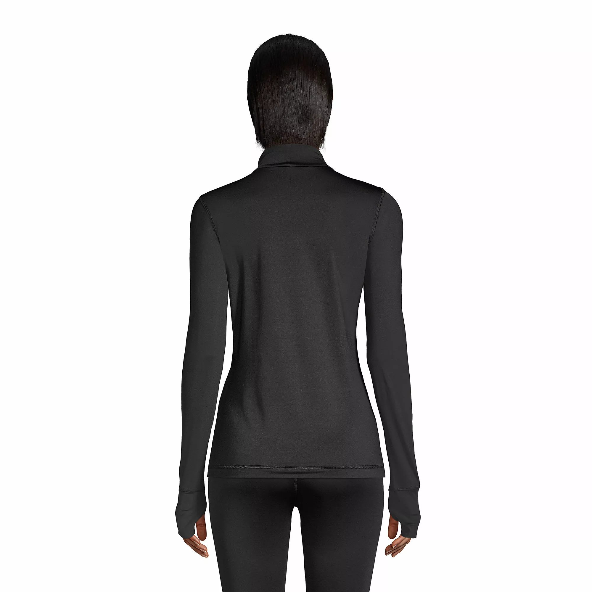 Lands' End Women's Thermaskin Heat Long Sleeve Mock Turtleneck Long Underwear Thermal Baselayer Top - Image 2