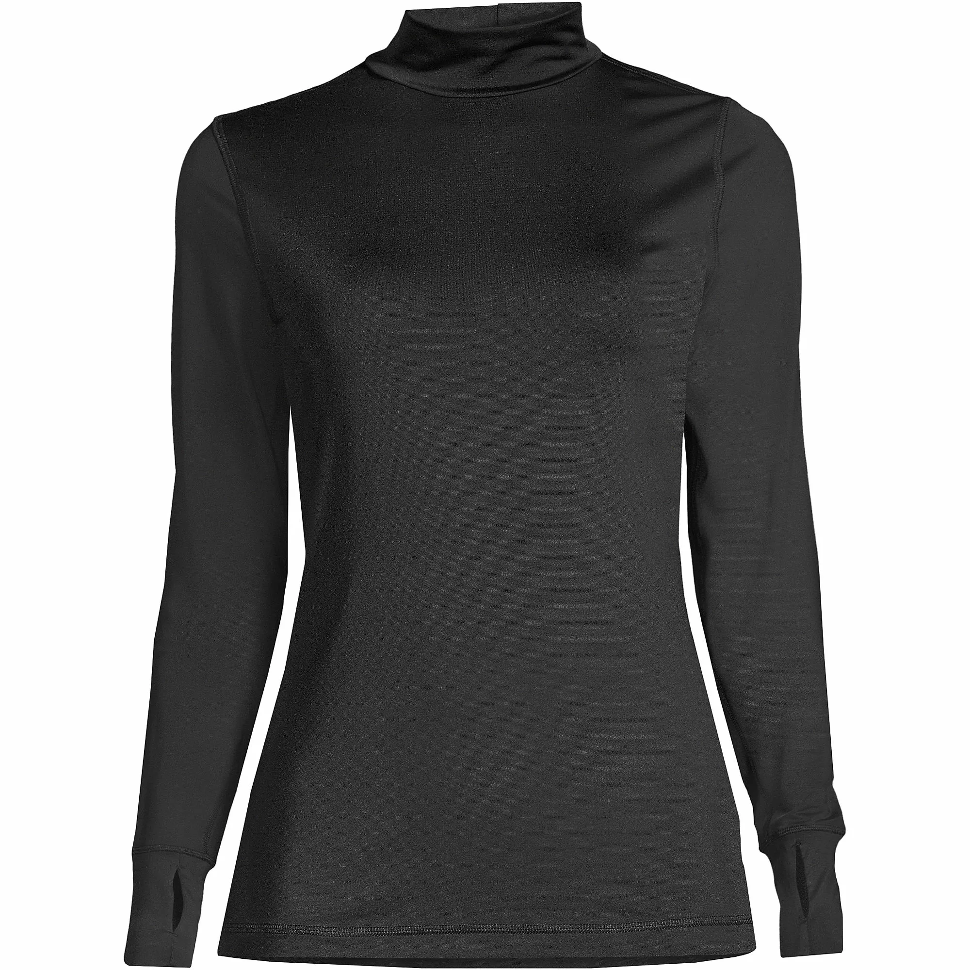 Lands' End Women's Thermaskin Heat Long Sleeve Mock Turtleneck Long Underwear Thermal Baselayer Top - Image 5