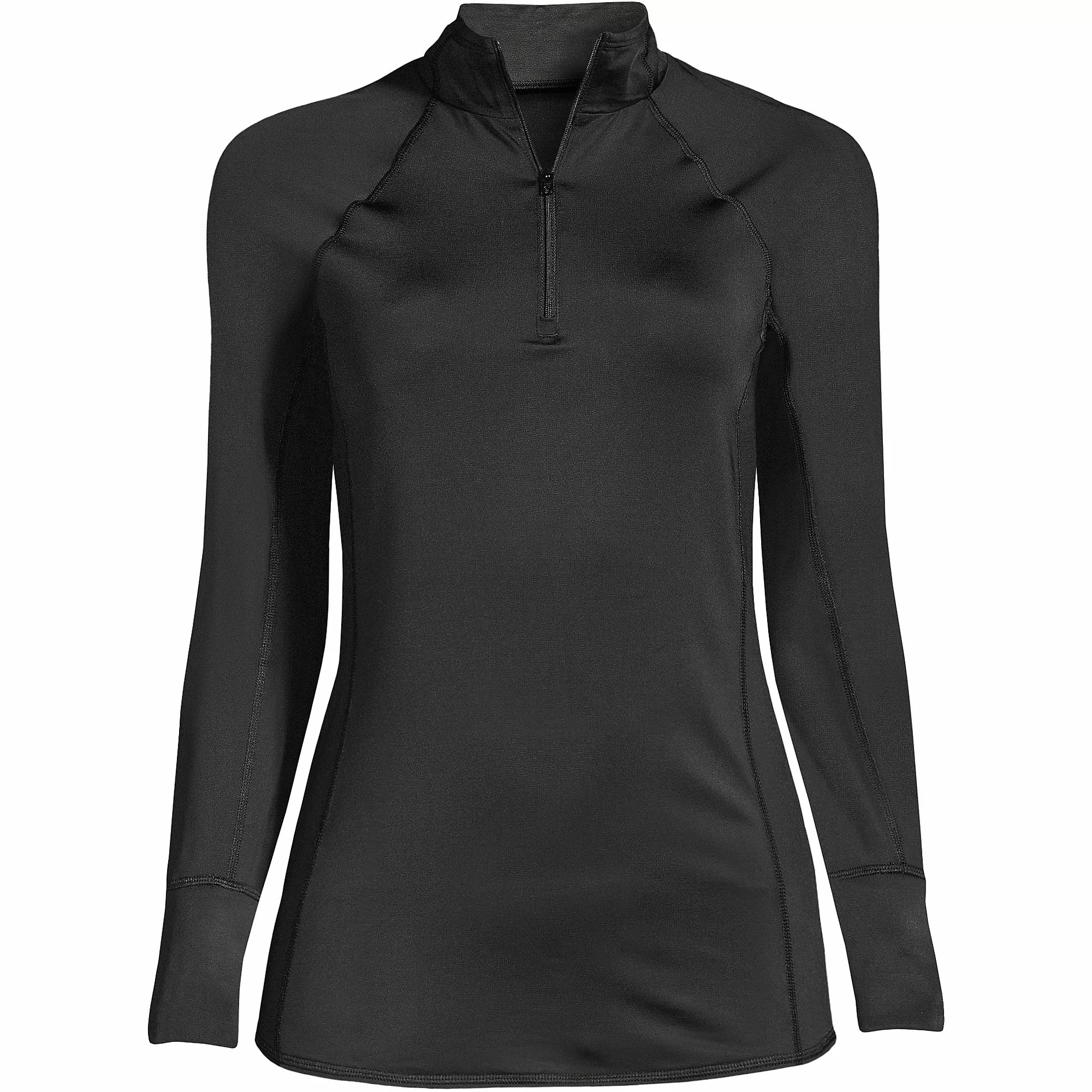 Lands' End Women's Thermaskin Heat Long Sleeve Quarter Zip Long Underwear Thermal Baselayer Top - Image 5