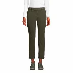 Women's Lands' End Flex Mid Rise Pull On Crop Pants