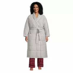 Lands' End Women's Plus Size Quilted Robe