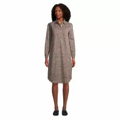 Lands' End Women's Sport Knit Knee Length Dress - Jacquard