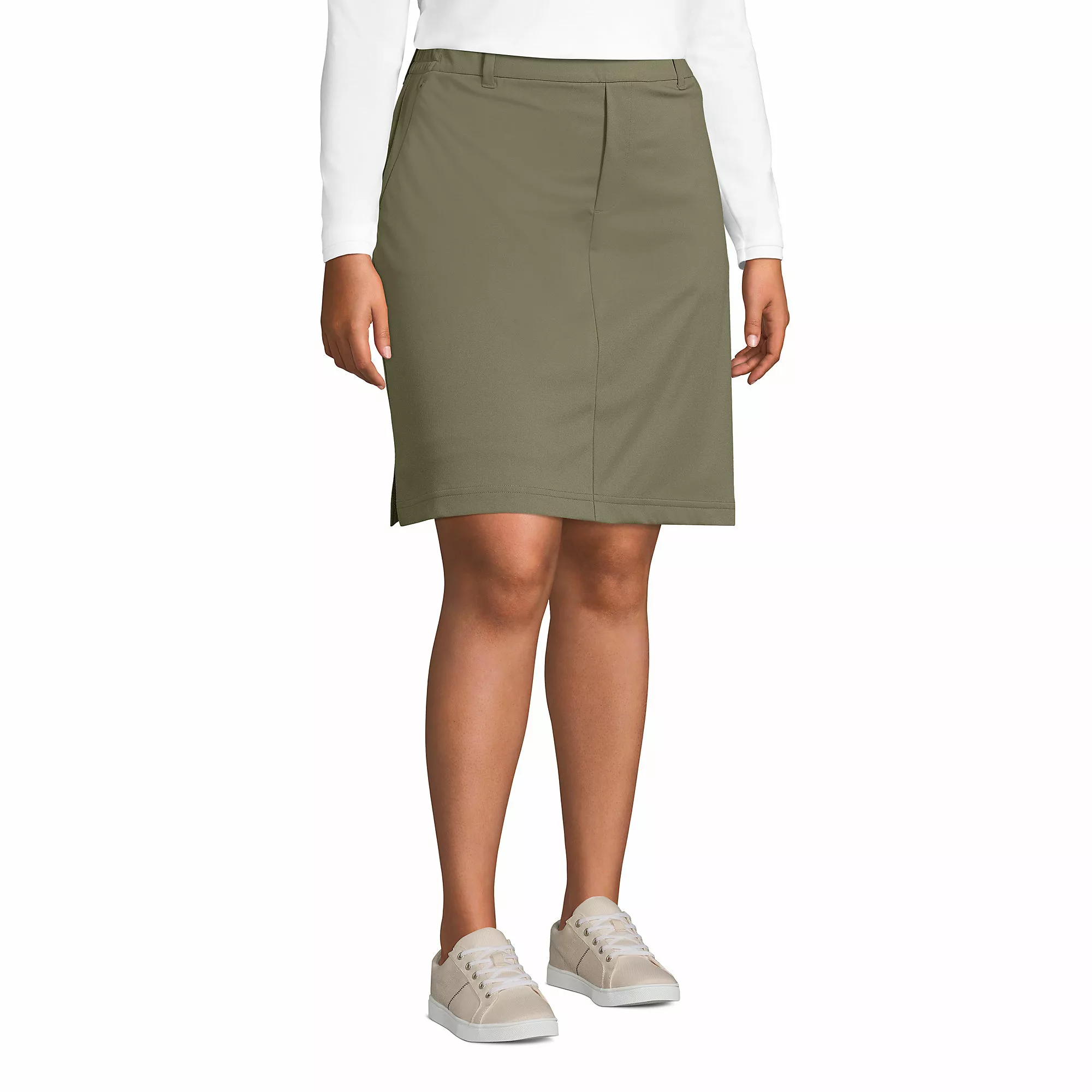 Women's Plus Size Lands' End Flex High Rise Pull On Skorts - Image 3