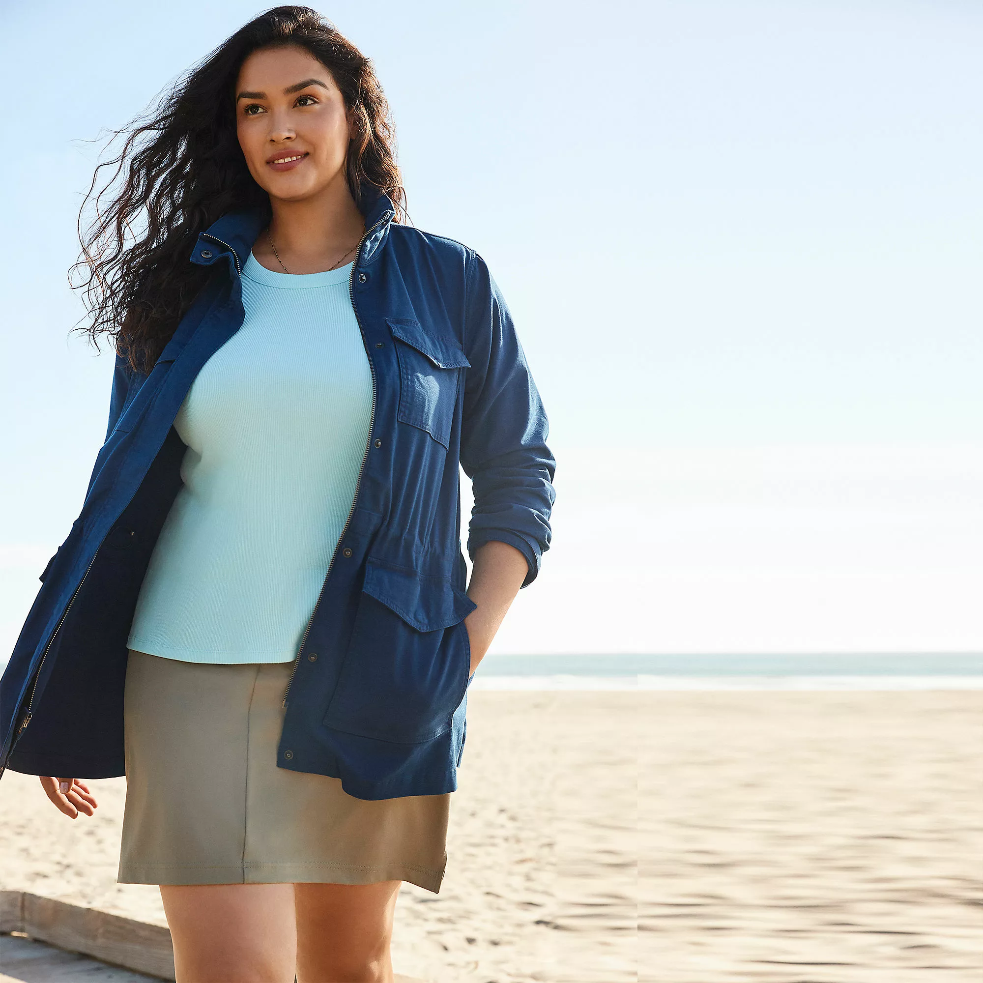 Women's Plus Size Lands' End Flex High Rise Pull On Skorts - Image 6