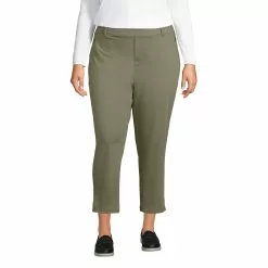 Women's Plus Size Lands' End Flex Mid Rise Pull On Crop Pants