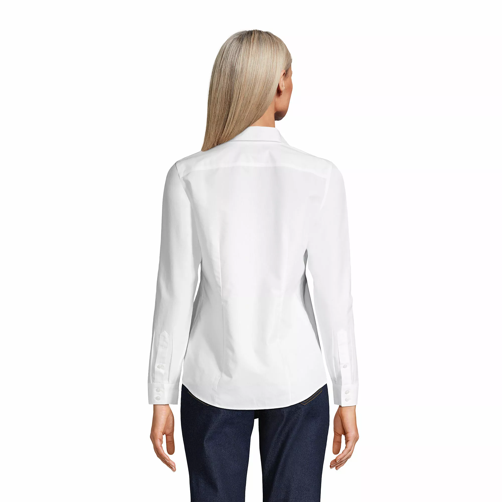 Lands' End Women's Wrinkle Free No Iron Button Front Shirt - Image 3