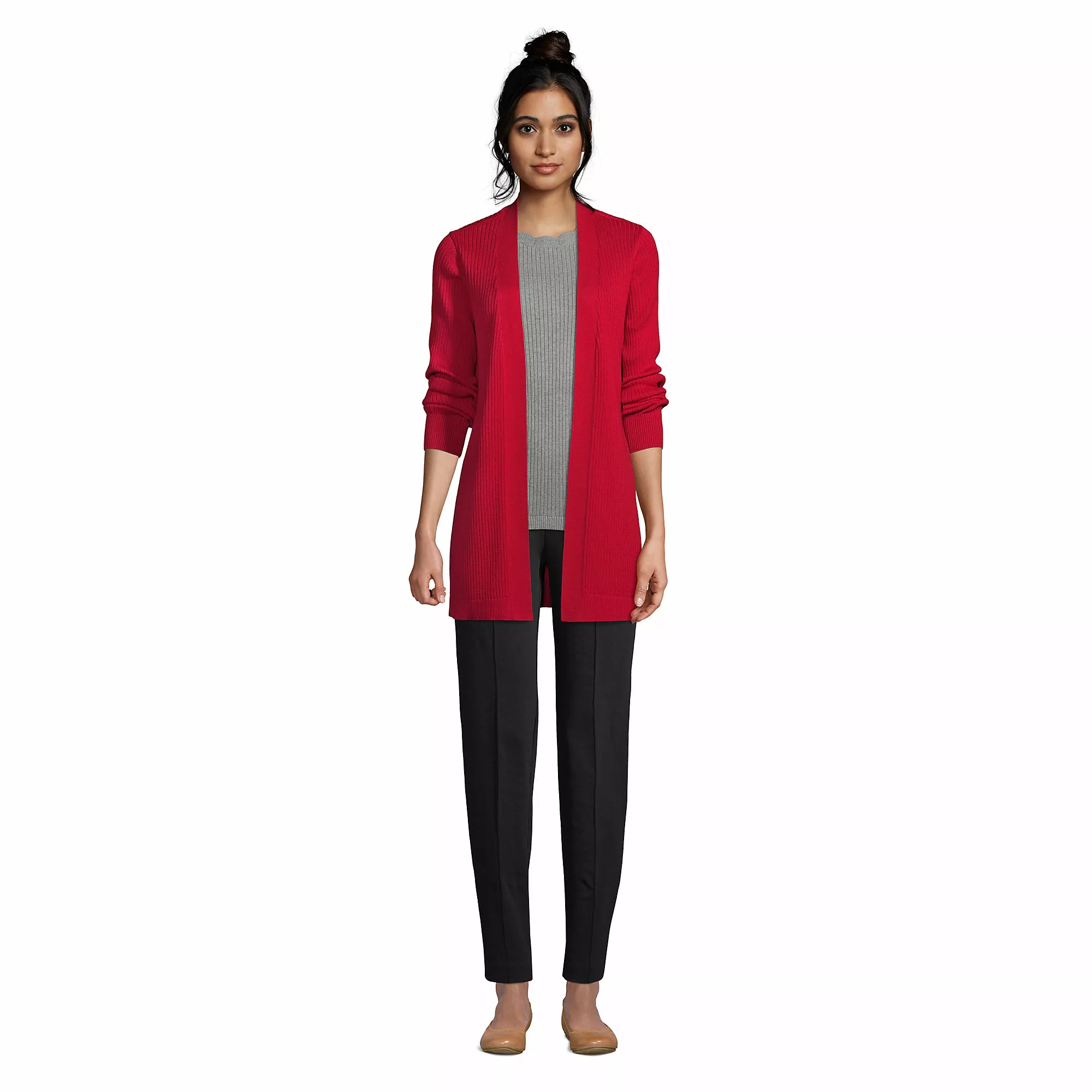 Lands' End Women's Cotton Modal Long Open Cardigan - Image 4