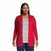 Lands' End Women's Plus Size Cotton Modal Long Open Cardigan