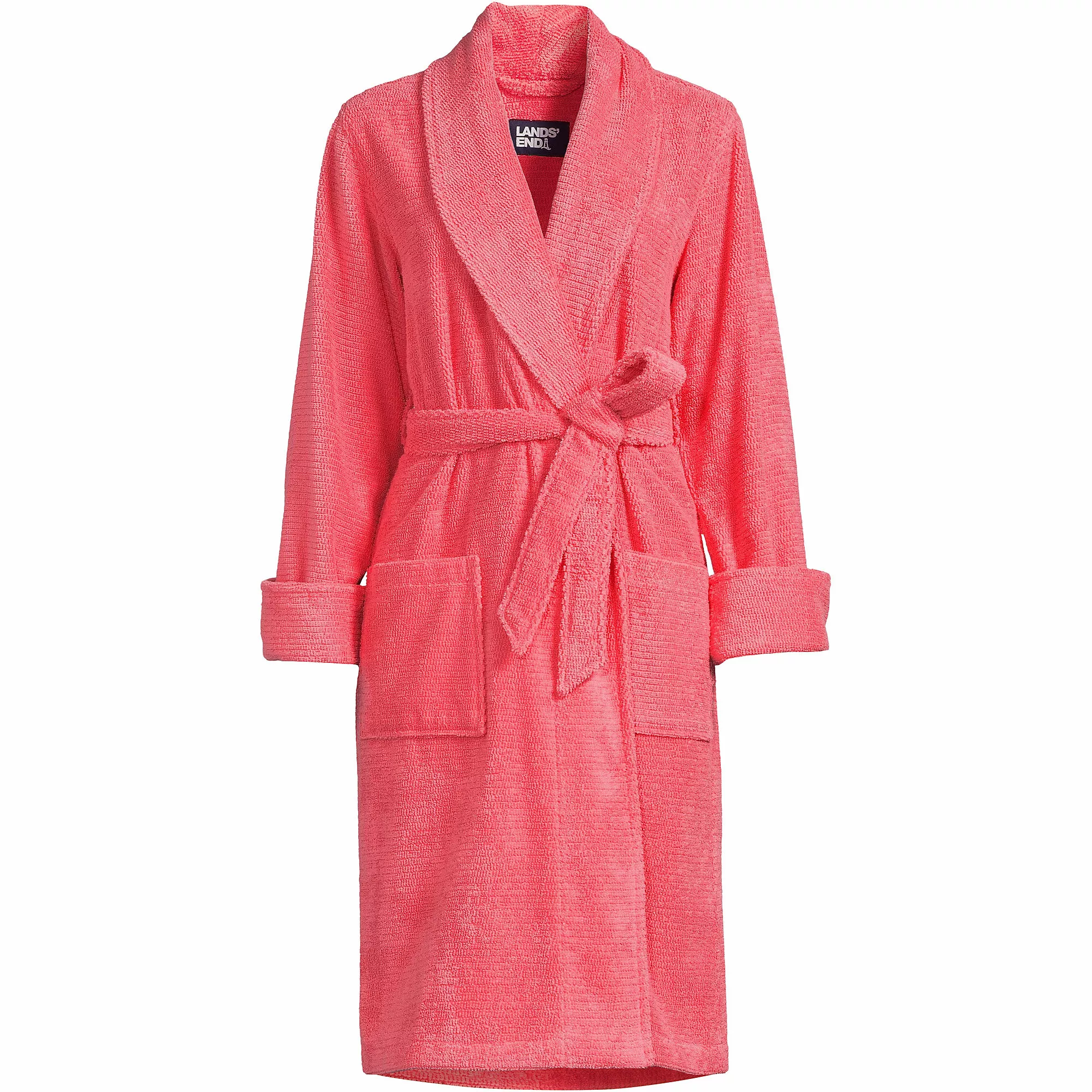 Lands' End Women's Cotton Terry Knee Length Spa Bath Robe - Image 4