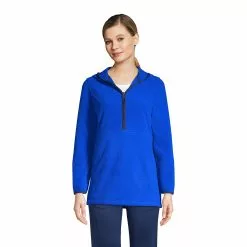 Lands' End Women's Fleece Half Zip Hooded Pullover