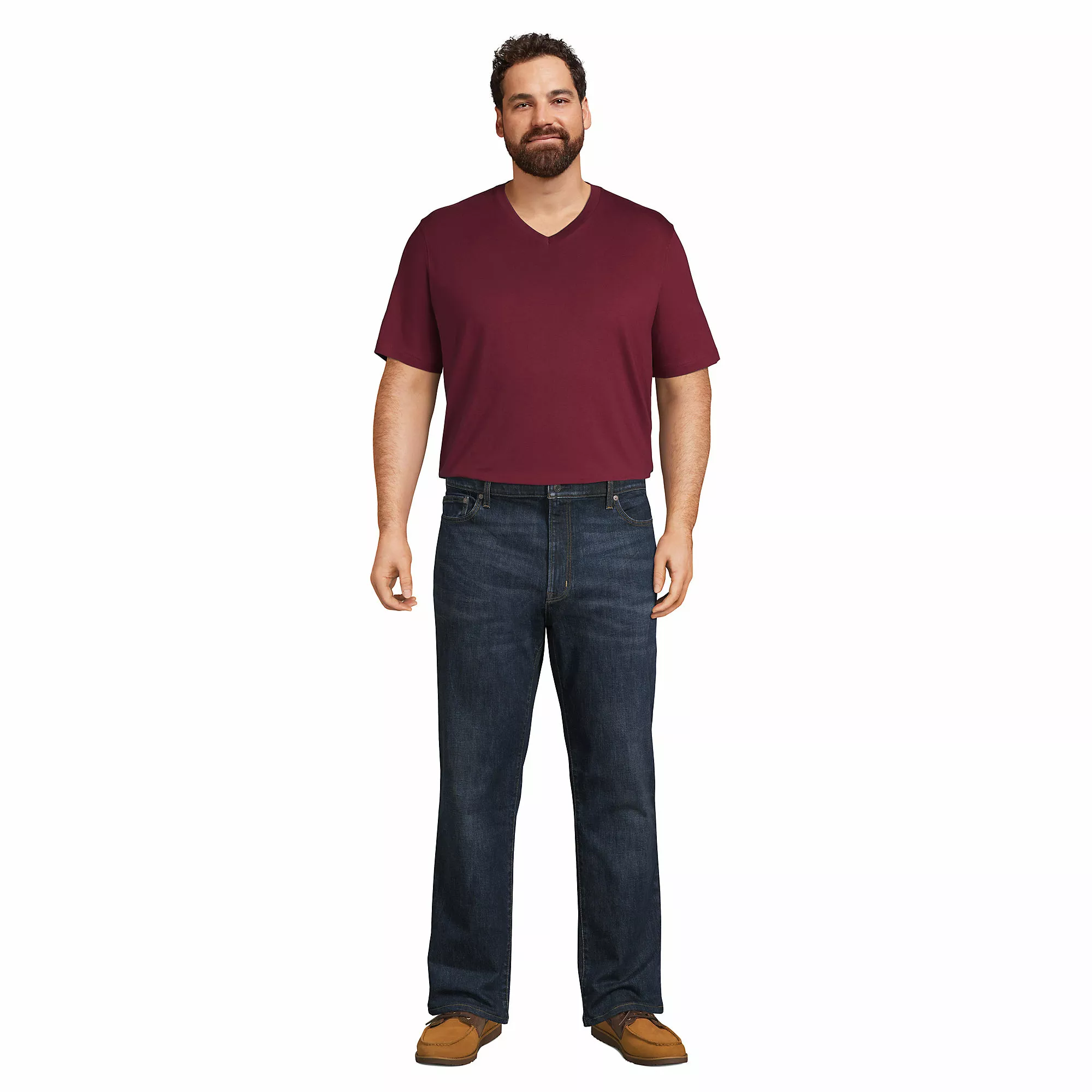 Lands' End Men's Big And Tall Super-T Short Sleeve V-Neck T-Shirt - Image 4