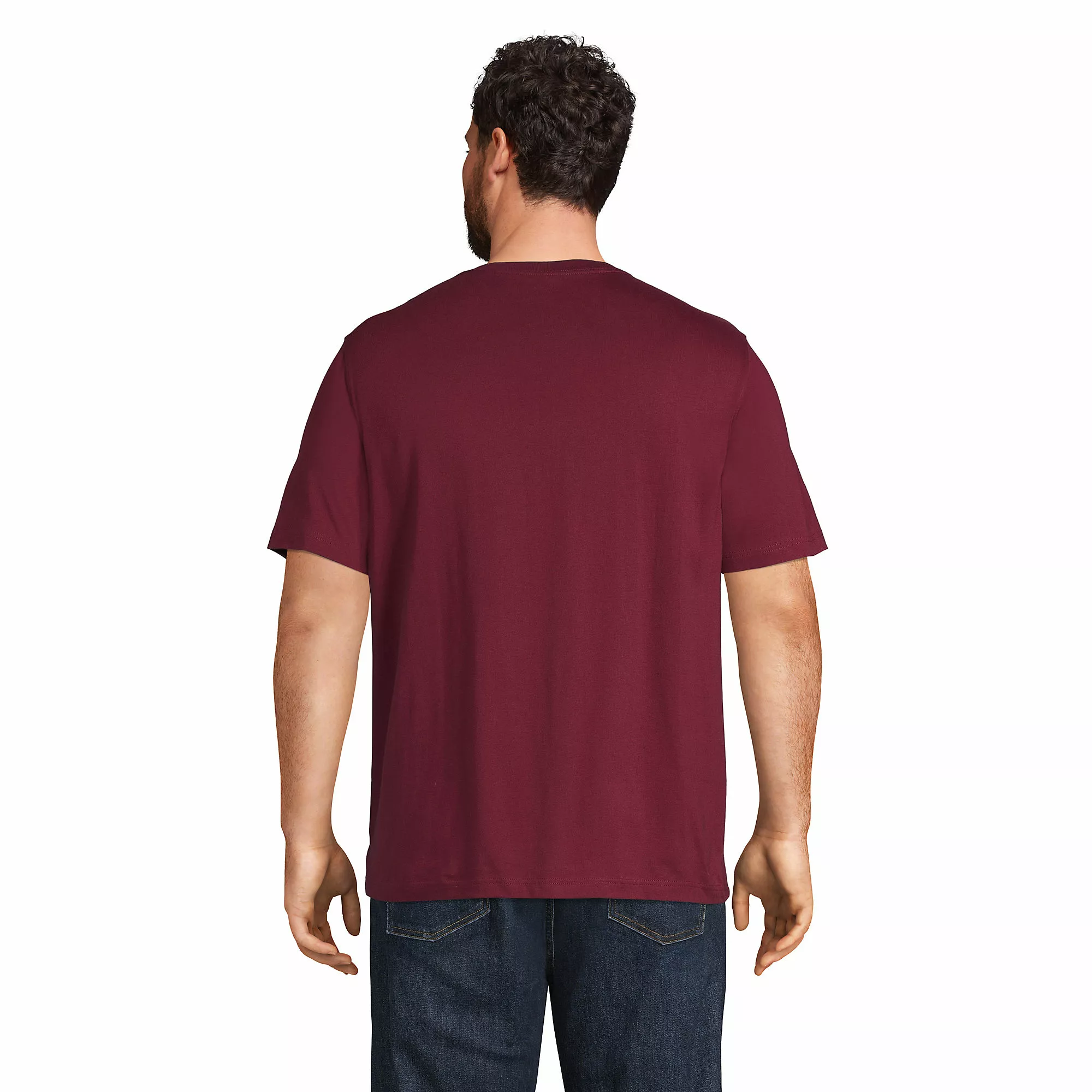 Lands' End Men's Big And Tall Super-T Short Sleeve V-Neck T-Shirt - Image 2