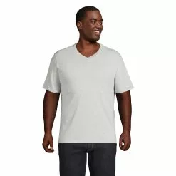 Lands' End Men's Big And Tall Super-T Short Sleeve V-Neck T-Shirt