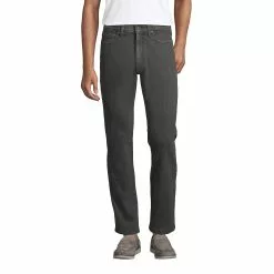 Lands' End Men's Straight Fit Comfort-First Jeans Washed Black