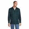 Lands' End Men's Flannel Sherpa Lined Shirt Jacket With Pockets