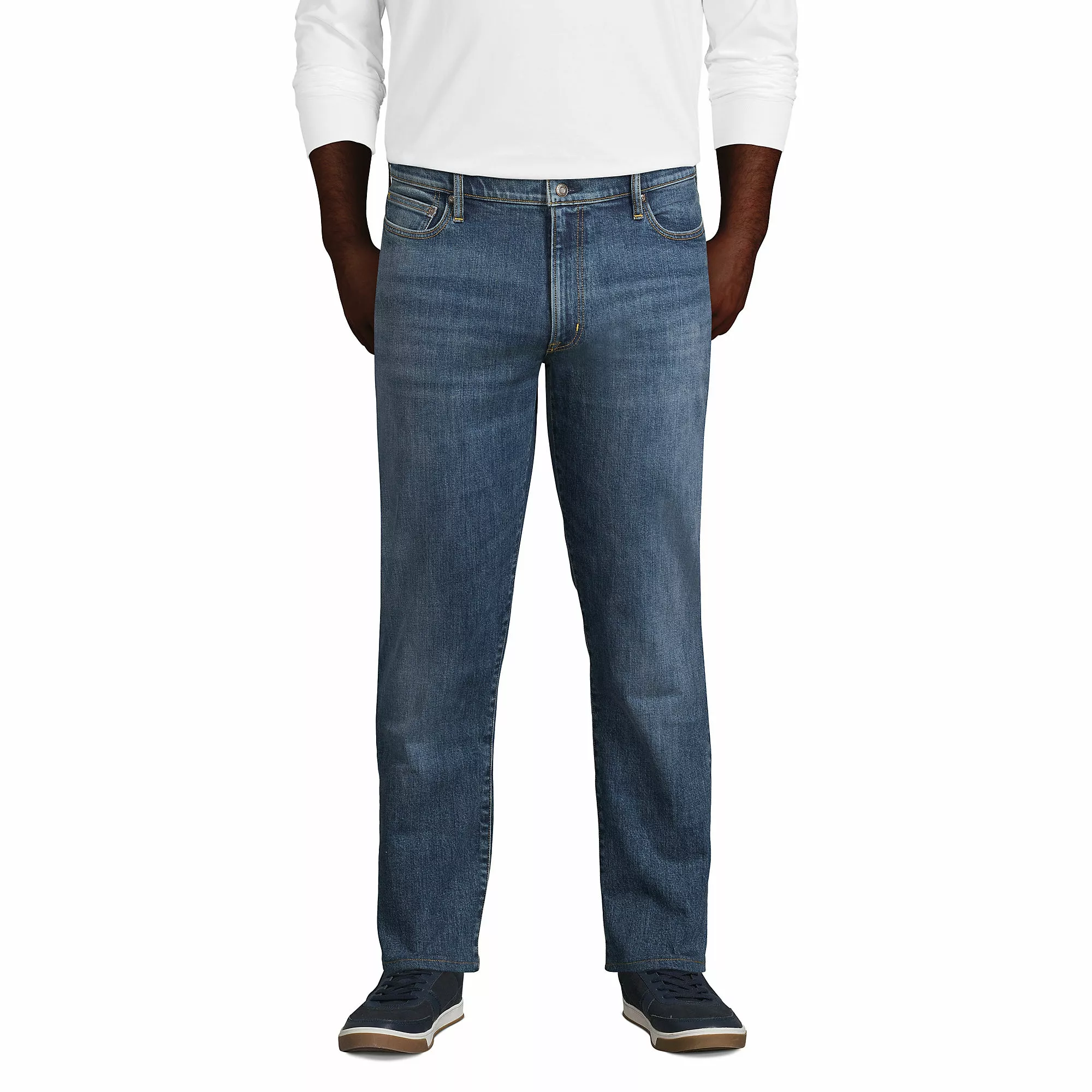 Lands' End Men's Big And Tall Straight Fit Comfort-First Jeans