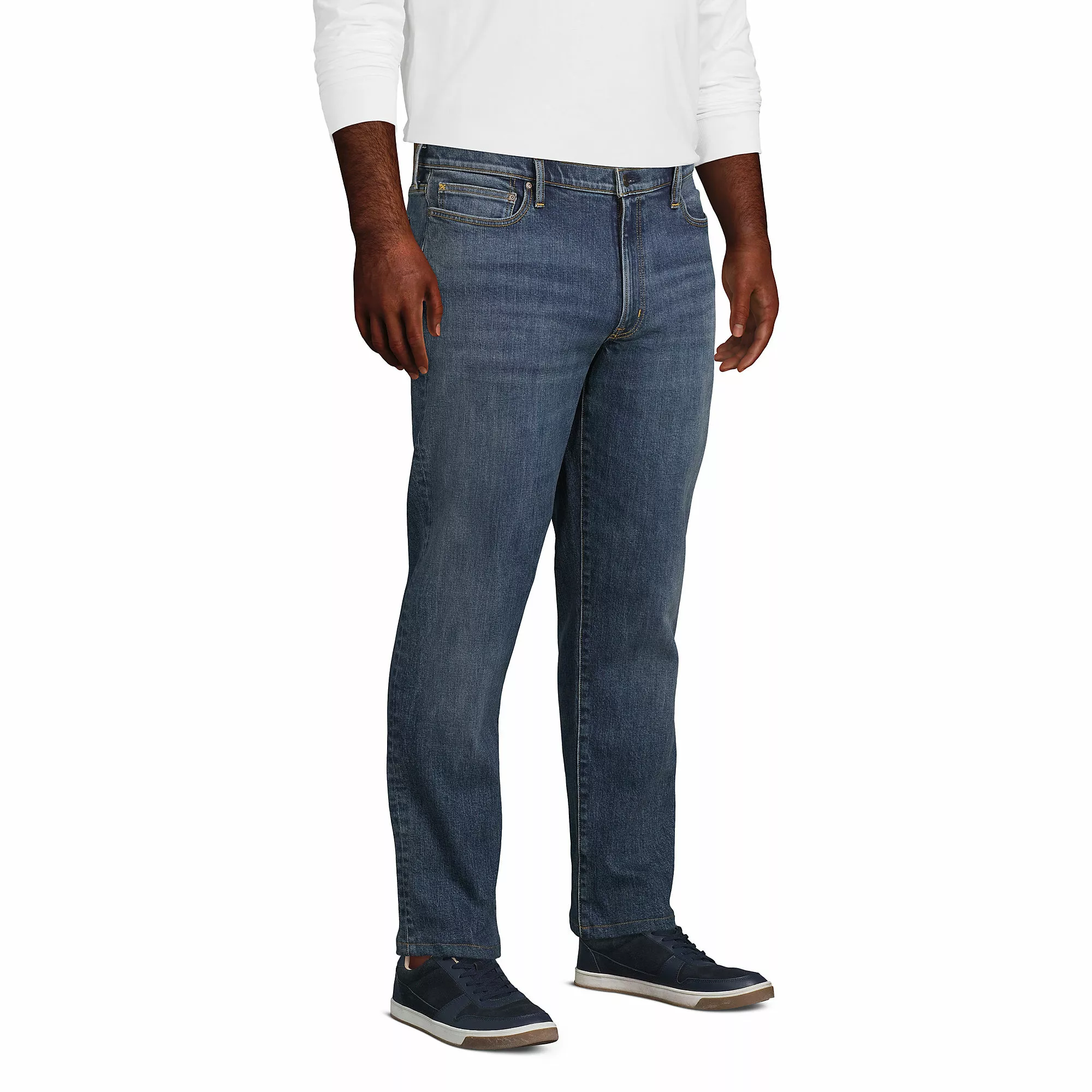 Lands' End Men's Big And Tall Straight Fit Comfort-First Jeans - Image 3