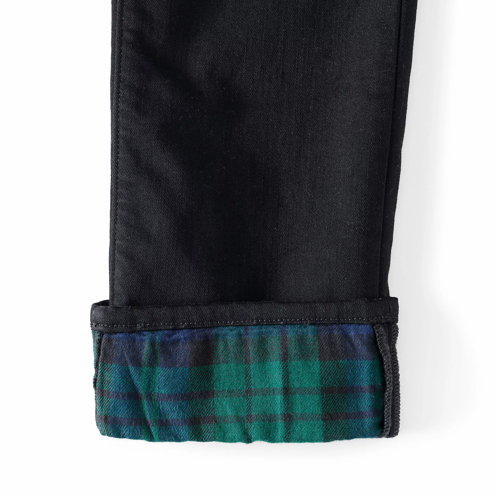 Lands' End Women's Plus Size High Rise Flannel Lined Straight Leg Jeans Black - Image 6